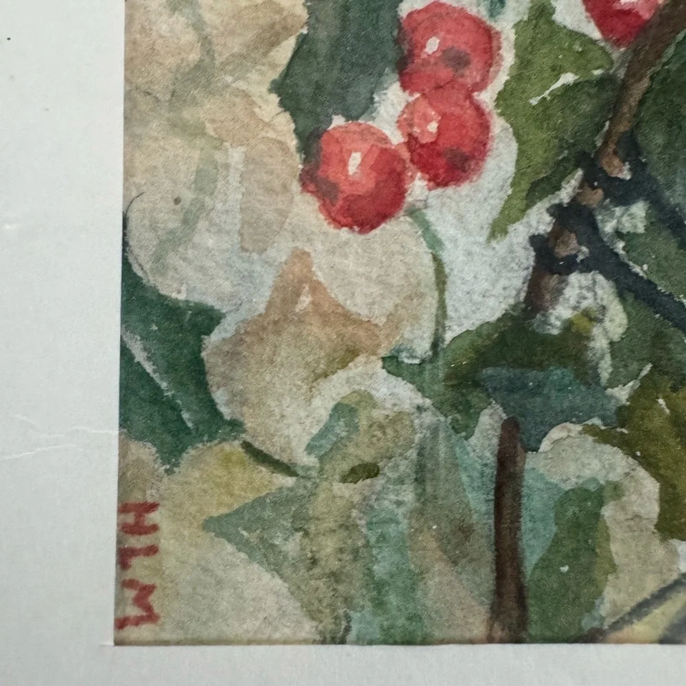 Hand drawn Framed Bird and Berry Art - Picture 2 of 5